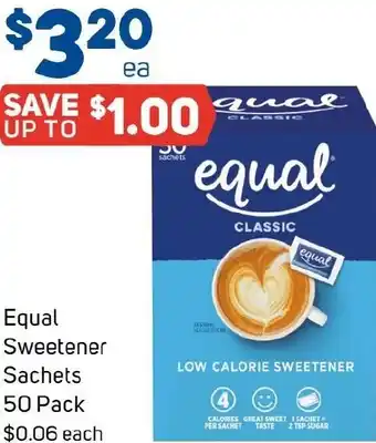 Foodland Equal Sweetener Sachets offer