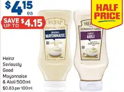 Foodland Heinz Seriously Good Mayonnaise & Aioli offer