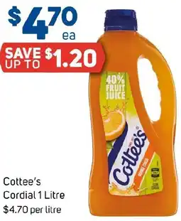 Foodland Cottee's Cordial offer