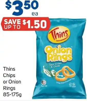 Foodland Thins Chips or Onion Rings offer