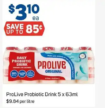 Foodland ProLive Probiotic Drink 5 x 63ml offer