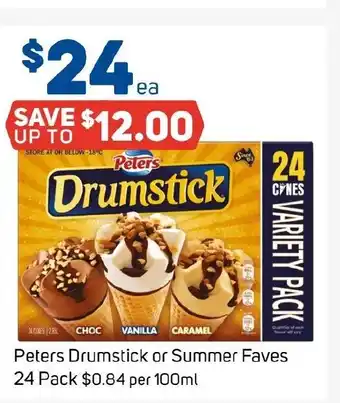 Foodland Peters Drumstick or Summer Faves 24 Pack offer