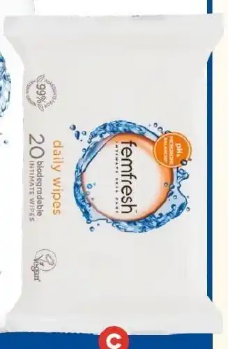 Foodland Femfresh Feminine Wipes 20 Pack offer