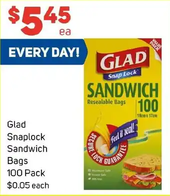 Foodland Glad Snaplock Sandwich Bags 100 Pack offer