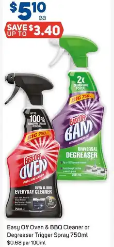 Foodland Easy Off Oven & BBQ Cleaner or Degreaser Trigger Spray offer