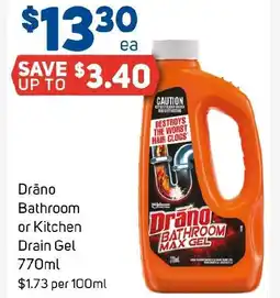 Foodland Drāno Bathroom or Kitchen Drain Gel offer