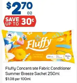 Foodland Fluffy Concentrate Fabric Conditioner Summer Breeze Sachet offer