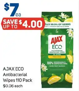 Foodland AJAX ECO Antibacterial Wipes 110 Pack offer