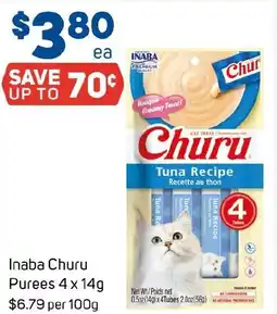 Foodland Inaba Churu Purees 4 x 14g offer