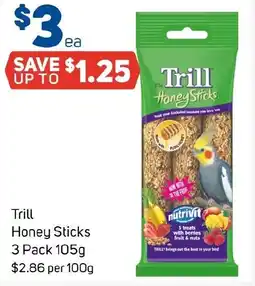 Foodland Trill Honey Sticks 3 Pack offer