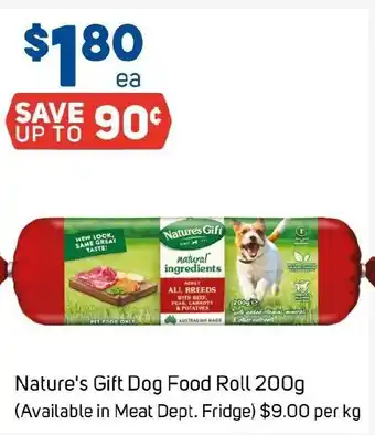 Foodland Nature's Gift Dog Food Roll offer