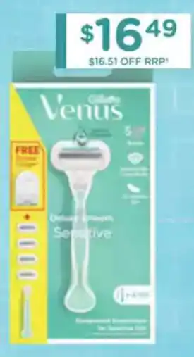 Chemist Warehouse Deluxe Smooth Sensitive Razor +4 Refills offer