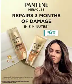 Chemist Warehouse Pantene Miracles Collagen Repair & Protect Shampoo 375ml or Conditioner 350ml offer