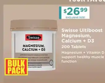 Chemist Warehouse Swisse Ultiboost Magnesium, Calcium + D3 offer