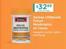 Chemist Warehouse Swisse Ultiboost Focus Nootropics offer