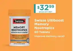 Chemist Warehouse Swisse Ultiboost Memory Nootropics offer