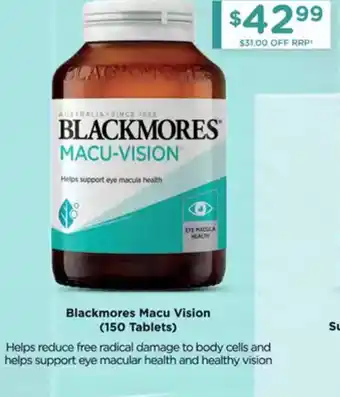 Chemist Warehouse Blackmores Macu Vision offer