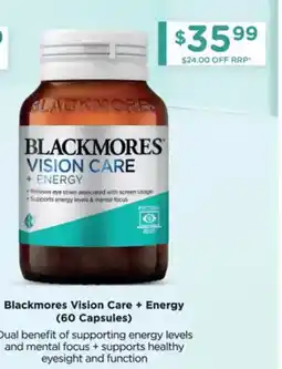 Chemist Warehouse Blackmores Vision Care + Energy offer