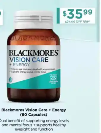 Chemist Warehouse Blackmores Vision Care + Energy offer