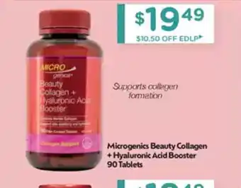 Chemist Warehouse Microgenics Beauty Collagen + Hyaluronic Acid Booster offer