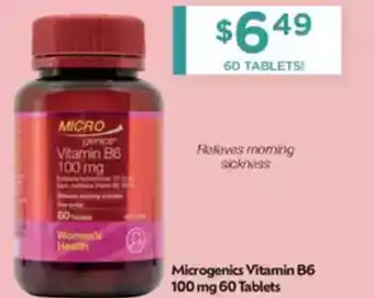 Chemist Warehouse Microgenics Vitamin B6 100 mg offer