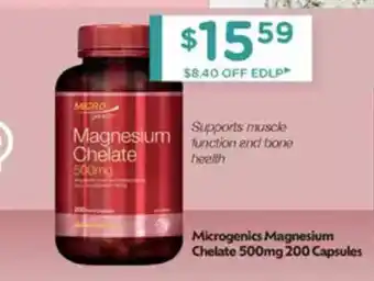 Chemist Warehouse Microgenics Magnesium Chelate 500mg offer