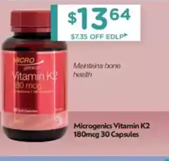 Chemist Warehouse Microgenics Vitamin K2 180mcg offer