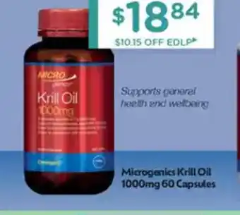 Chemist Warehouse Microgenics Krill Oil 1000mg offer