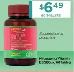 Chemist Warehouse Microgenics Vitamin B3 500mg offer