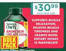 Chemist Warehouse Nature's Own Magnesium Chelate 500mg offer