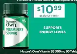 Chemist Warehouse Nature's Own Vitamin B3 500mg offer