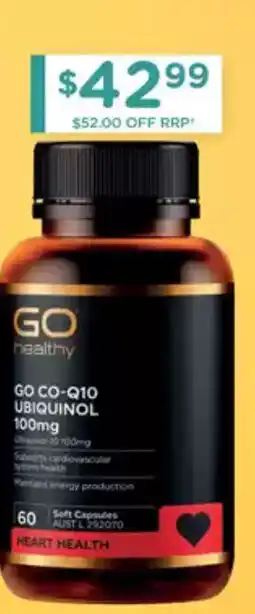 Chemist Warehouse GO CO-Q10 Ubiquinol 100mg offer