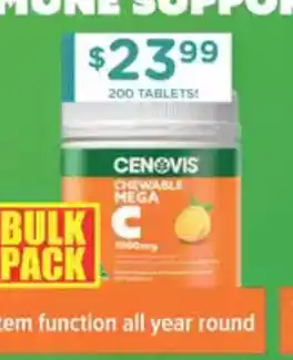 Chemist Warehouse Cenovis Chewable Mega C 1000mg offer