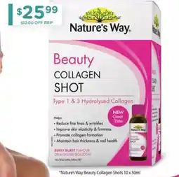 Chemist Warehouse Nature's Way Beauty Collagen Shots 10 x 50ml offer