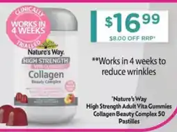 Chemist Warehouse Nature's Way High Strength Adult Vita Gummies Collagen Beauty Complex 50 Pastilles offer