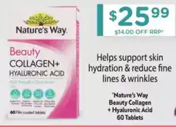 Chemist Warehouse Nature's Way Beauty Collagen + Hyaluronic Acid offer