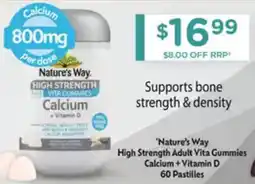 Chemist Warehouse Nature's Way High Strength Adult Vita Gummies Calcium + Vitamin D offer