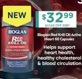 Chemist Warehouse Bioglan Red Krill Oil Active + Heart offer