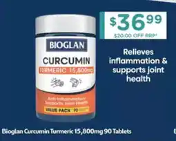 Chemist Warehouse Bioglan Curcumin Turmeric 15,800mg offer