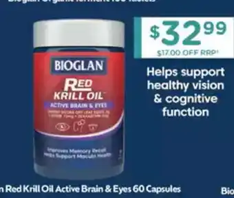 Chemist Warehouse Bioglan Red Krill Oil Active Brain & Eyes offer