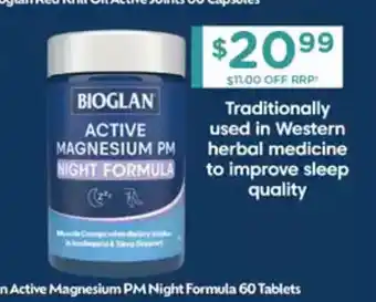 Chemist Warehouse Bioglan Active Magnesium PM Night Formula offer