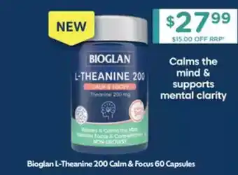 Chemist Warehouse Bioglan L-Theanine 200 Calm & Focus offer