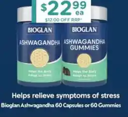 Chemist Warehouse Bioglan Ashwagandha 60 Capsules or 60 Gummies offer