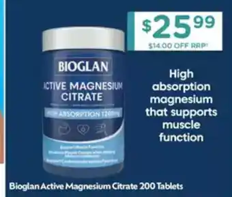 Chemist Warehouse Bioglan Active Magnesium Citrate offer