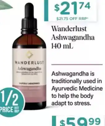 Chemist Warehouse Wanderlust Ashwagandha offer