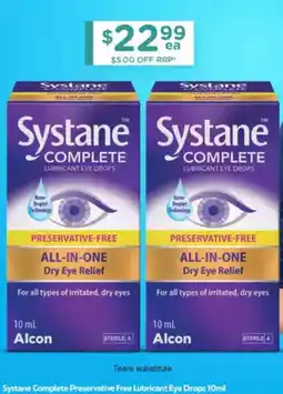 Chemist Warehouse Systane Complete Preservative Free Lubricant Eye Drops offer