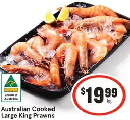 IGA Australian Cooked Large King Prawns offer