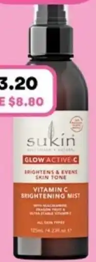 Priceline Glow active c brightens & evens skin tone offer