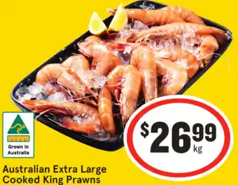 IGA Australian Extra Large Cooked King Prawns offer