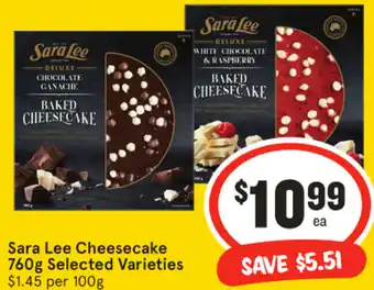 IGA Sara Lee Cheesecake offer